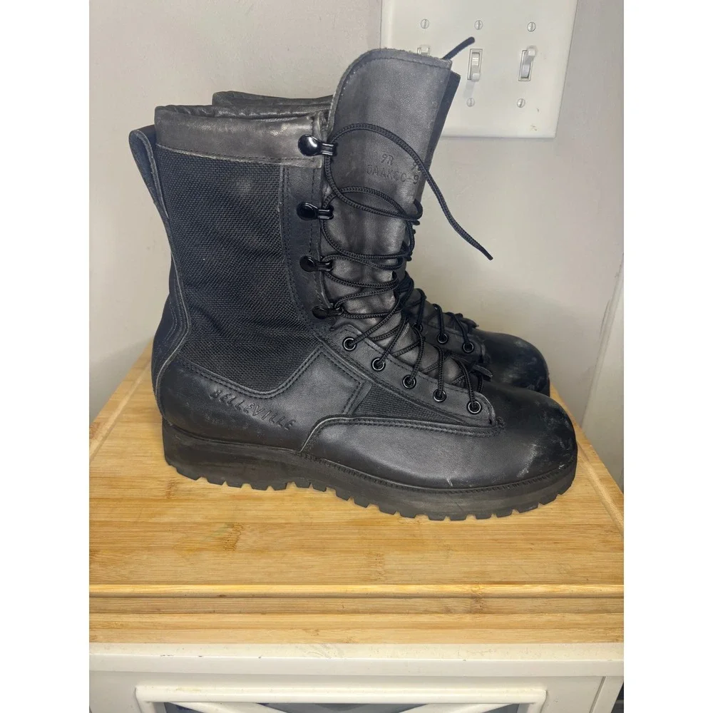 Belleville Mens 9R Gore-Tex Waterproof Leather Combat Tactical Boots Black 9301